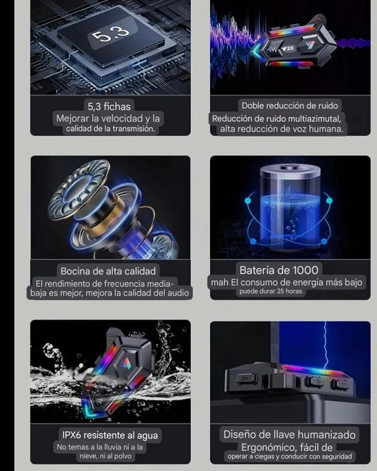 Audifonos inteligentes Para Casco De Moto Bluetooth