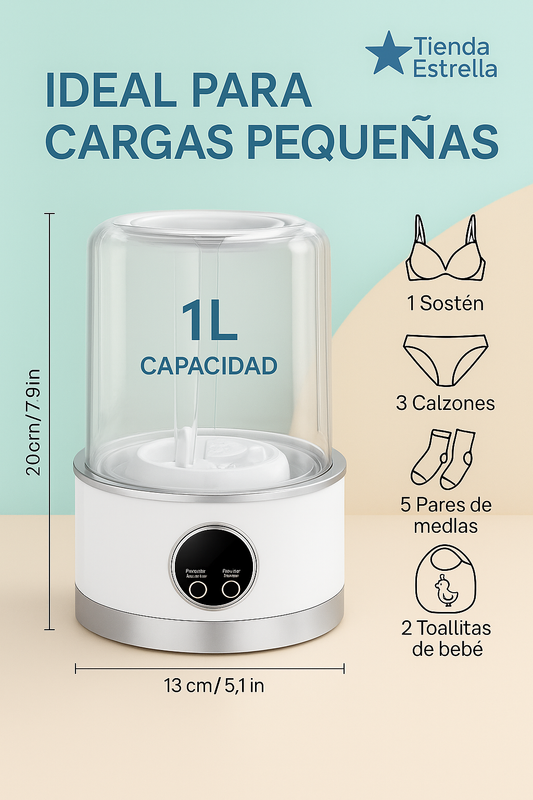 HidroBox  Lavadora de ropa interior y de pequeñas prendas, Super Potente