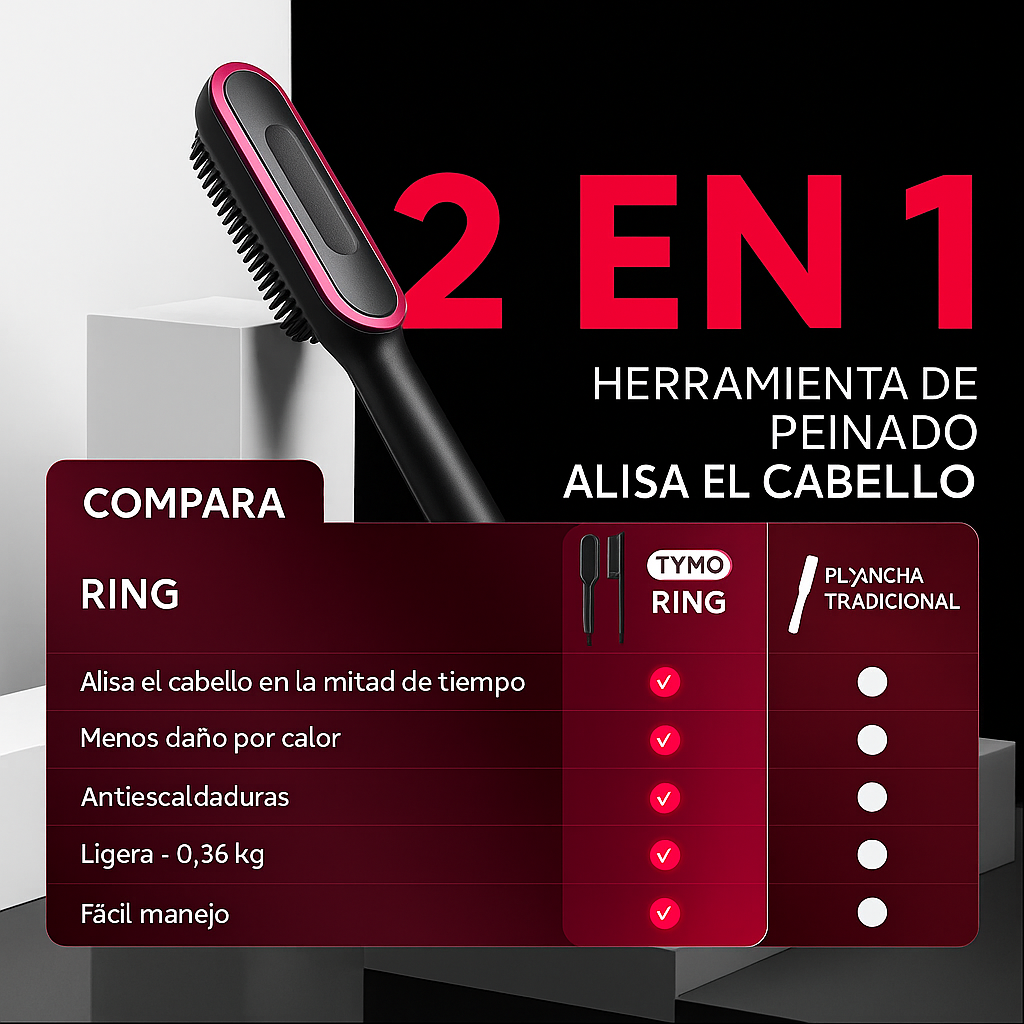 CEPILLO ALISADOR DE PELO - Protección anti‑quemaduras
